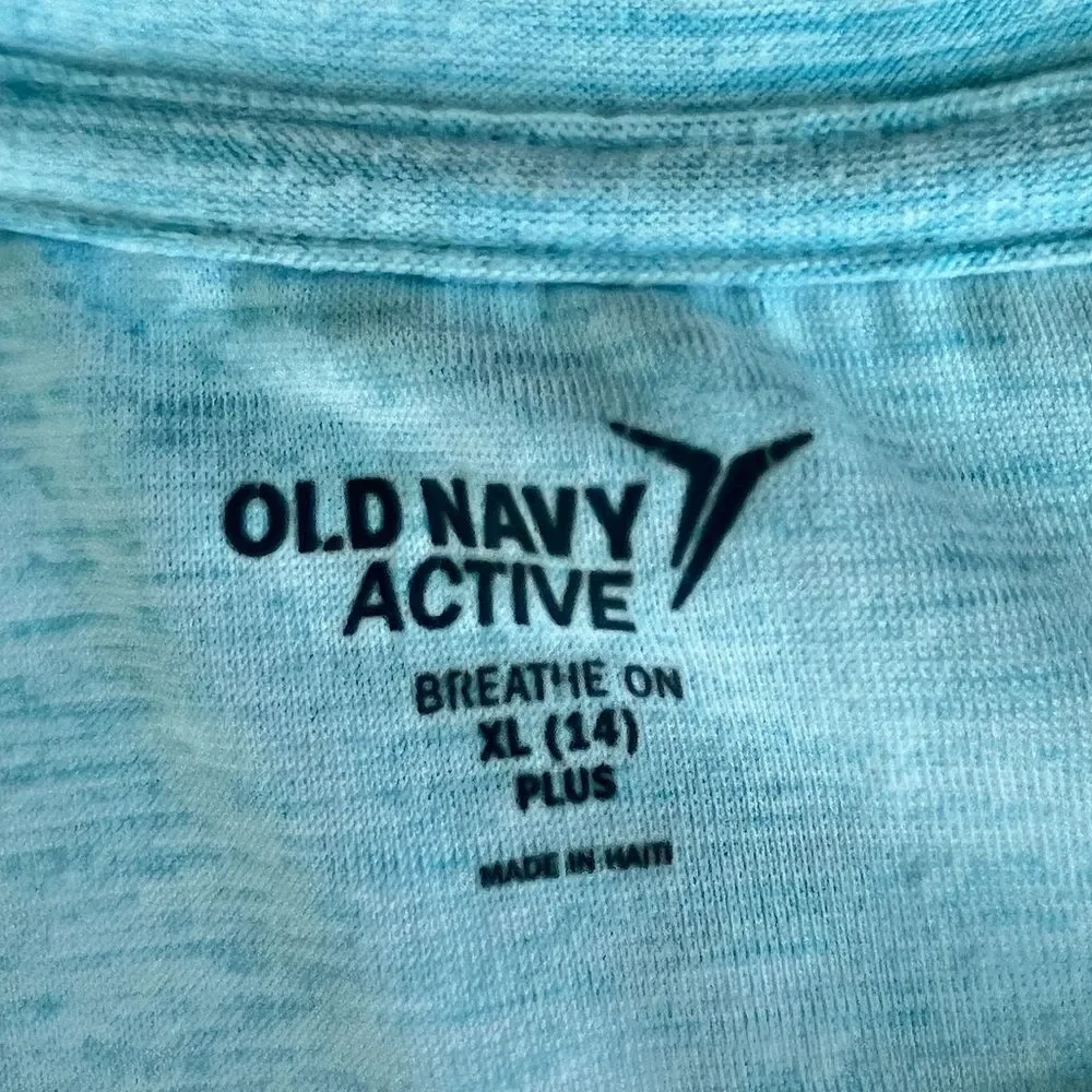 🌴 Old Navy Active Breathe ON Tee XL (14) Plus | Pool Party Blue